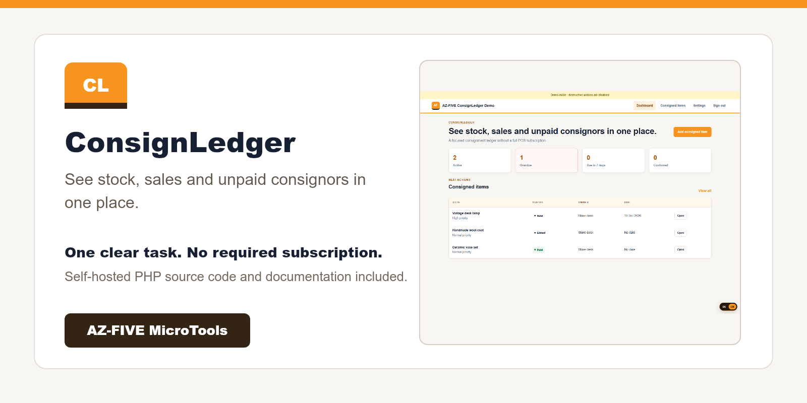 AZ-FIVE ConsignLedger