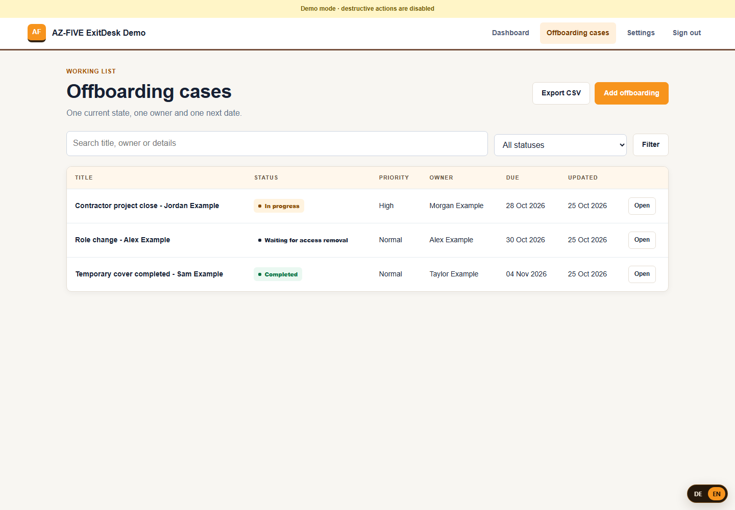 ExitDesk list