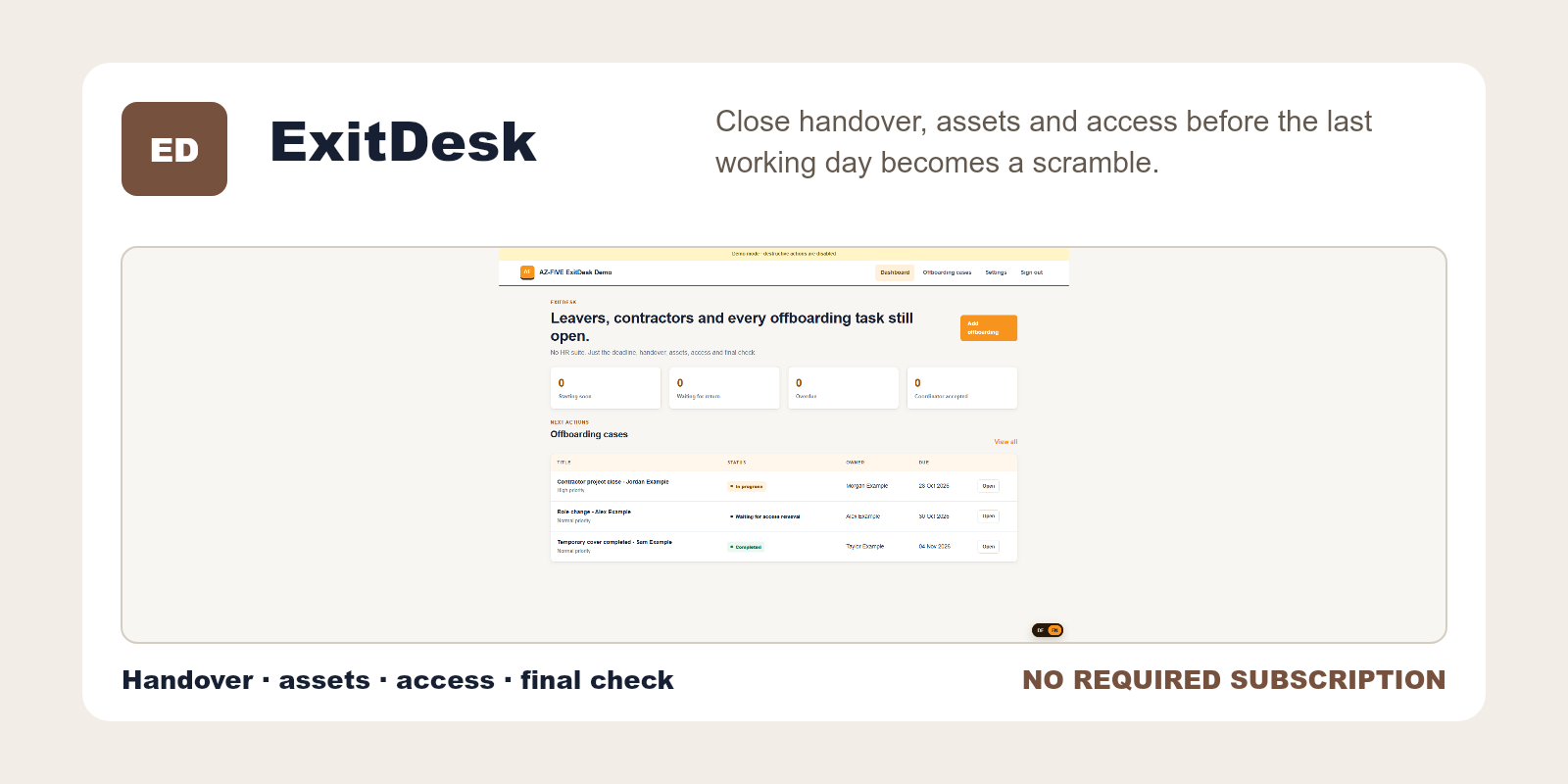 AZ-FIVE ExitDesk