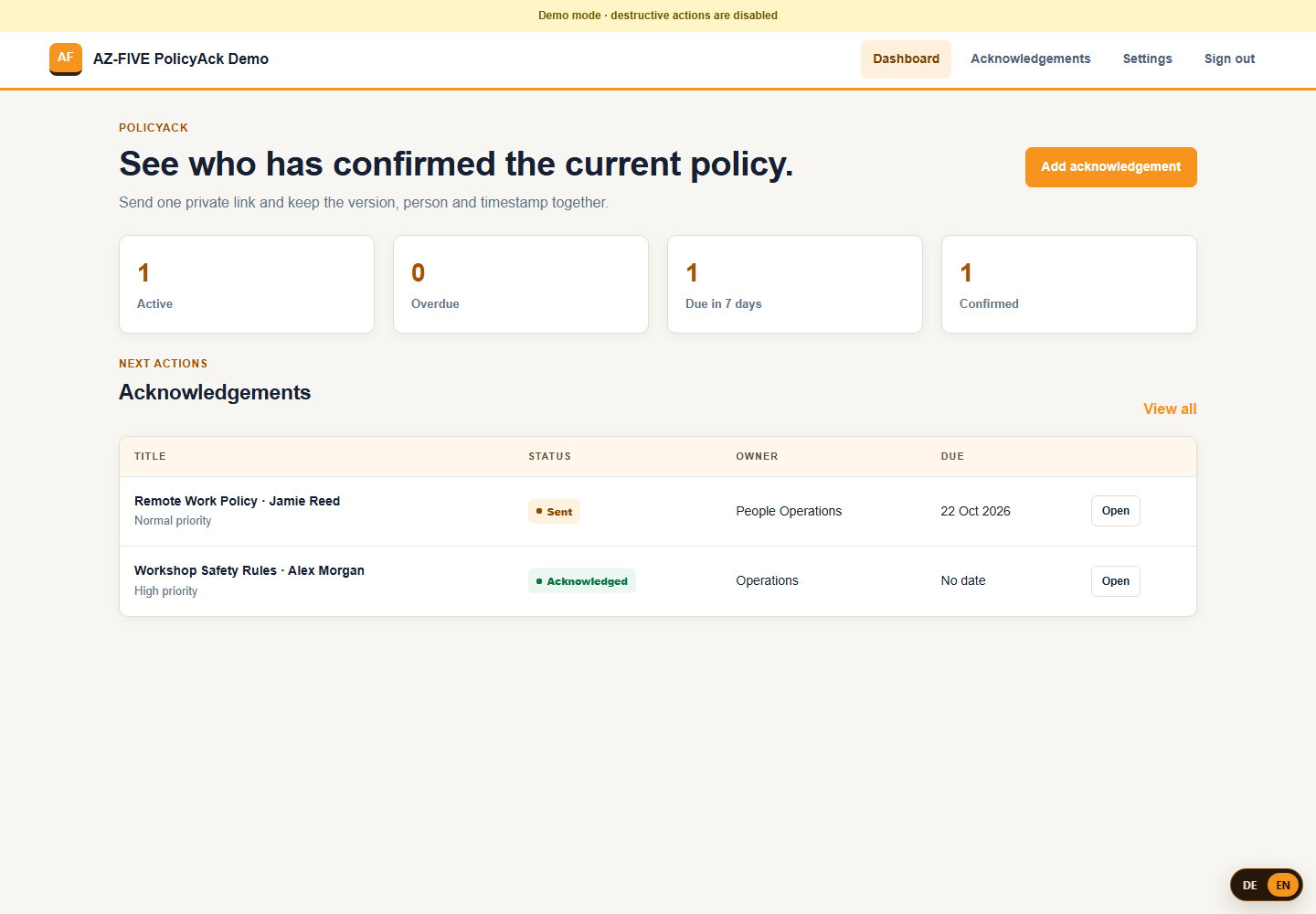 PolicyAck Dashboard