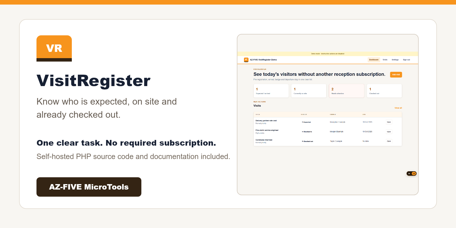 AZ-FIVE VisitRegister